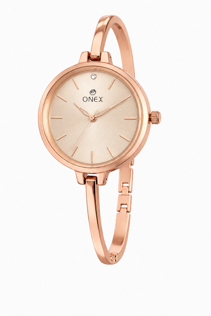 ONEX Women’s Rose Gold Analog Watch | Minimal Slim Bracelet Watch for Girls & Women