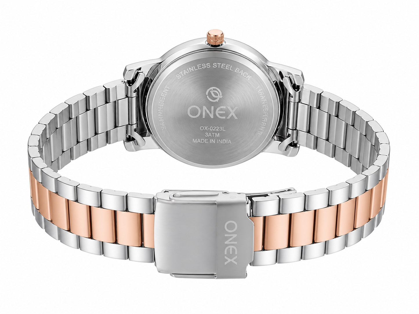 Onex Women’s Blue Sunray Dial Two-Tone Bracelet Watch
