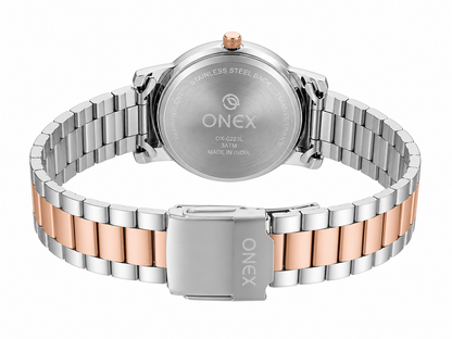 Onex Women’s Silver Sunray Dial Two-Tone Bracelet Watch