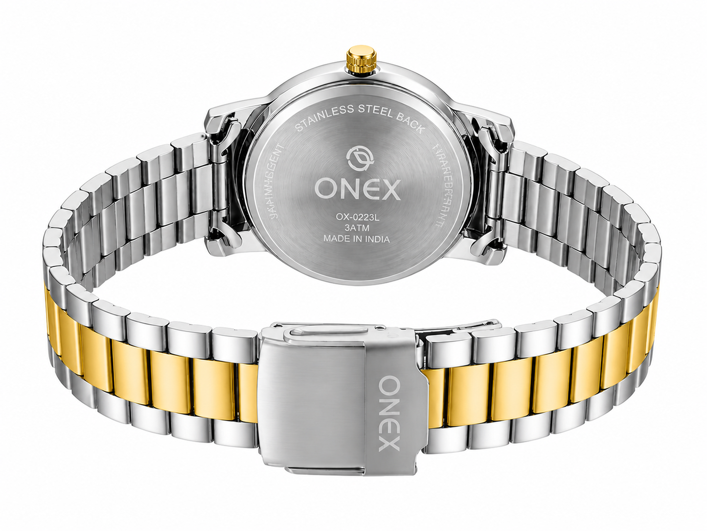 Onex Women’s Green Sunray Dial Two-Tone Bracelet Watch