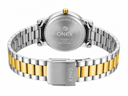 Onex Women’s Green Sunray Dial Two-Tone Bracelet Watch
