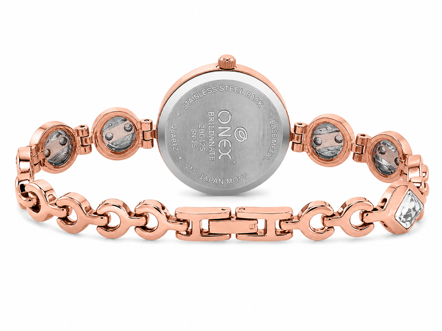 Onex Women’s Rose Gold Designer Bracelet Watch with Green Textured Dial