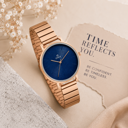 OneX Stylish Rose Gold Analog Watch for Women | Elegant Party & Daily Wear