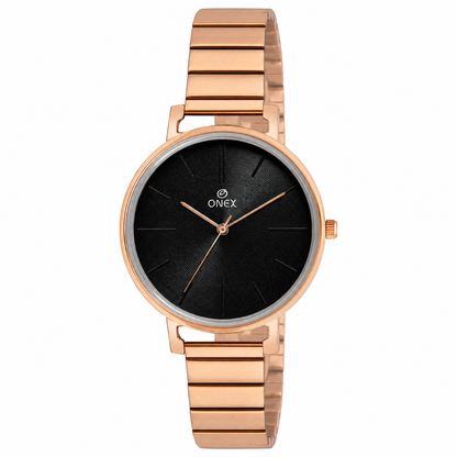 OneX Stylish Rose Gold Analog Watch for Women | Elegant Party & Daily Wear