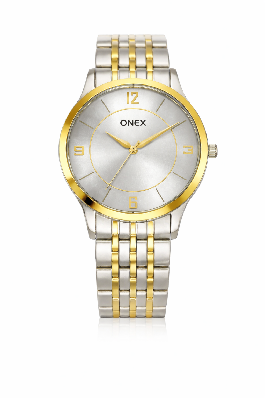 ONEX Men's Classic Silver Dial Two-Tone Stainless Steel Analog Watch