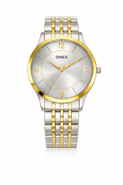ONEX Men's Classic Silver Dial Two-Tone Stainless Steel Analog Watch