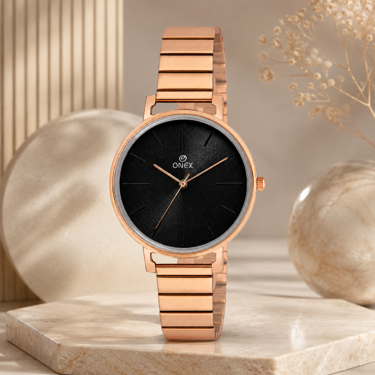 OneX Stylish Rose Gold Analog Watch for Women | Elegant Party & Daily Wear