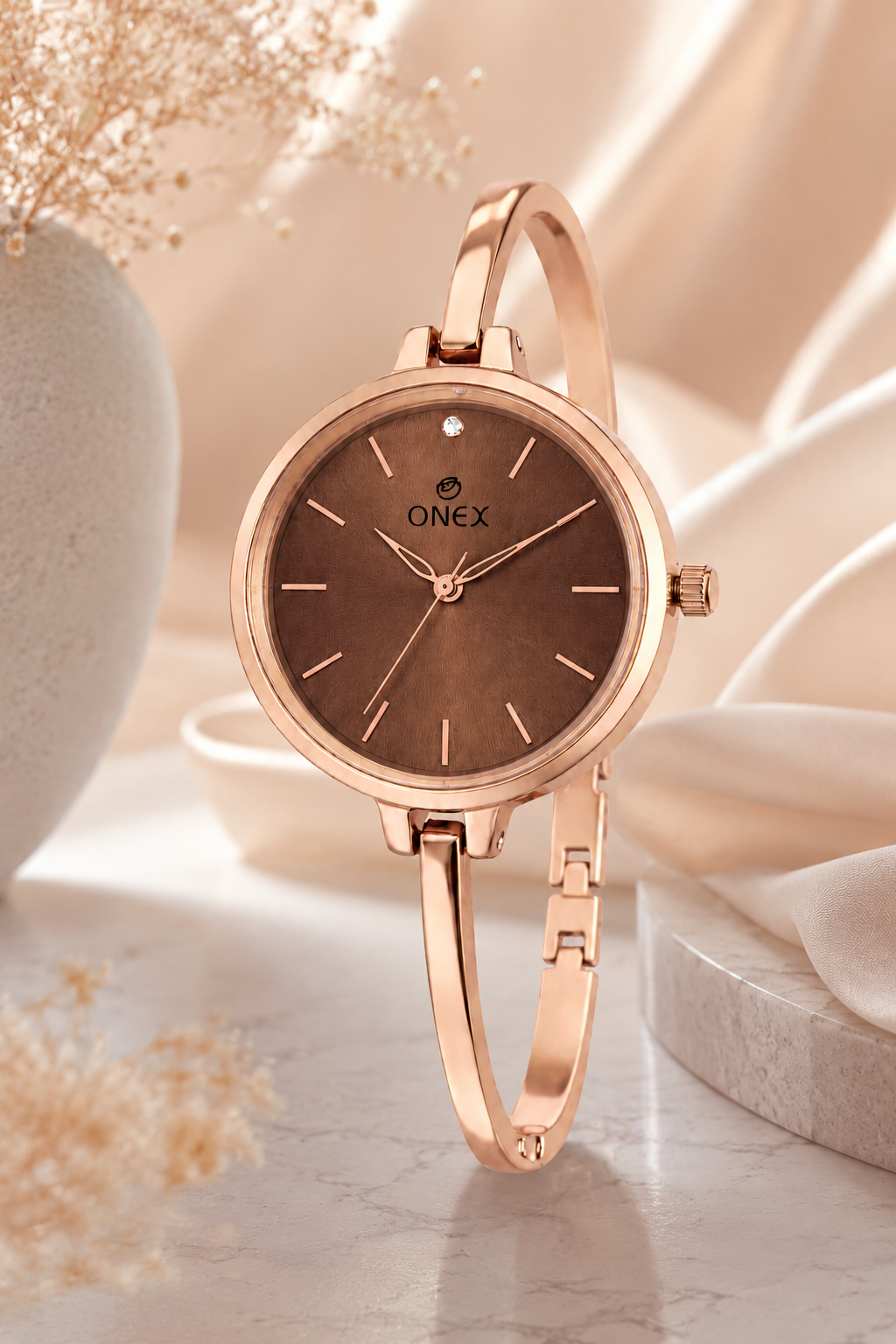 ONEX Women’s Brown Analog Watch | Minimal Slim Bracelet Watch for Girls & Women