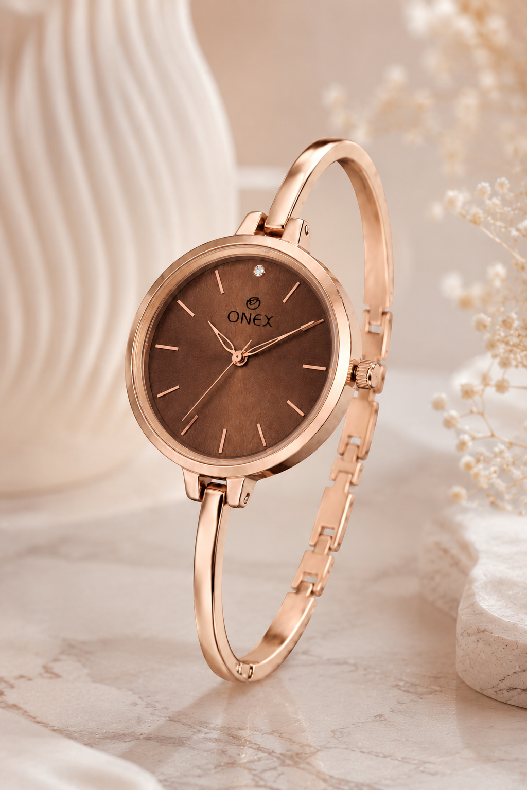 ONEX Women’s Brown Analog Watch | Minimal Slim Bracelet Watch for Girls & Women