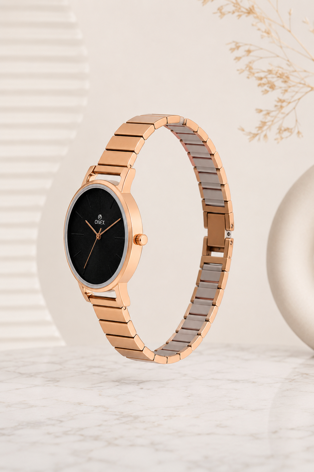 OneX Stylish Rose Gold Analog Watch for Women | Elegant Party & Daily Wear