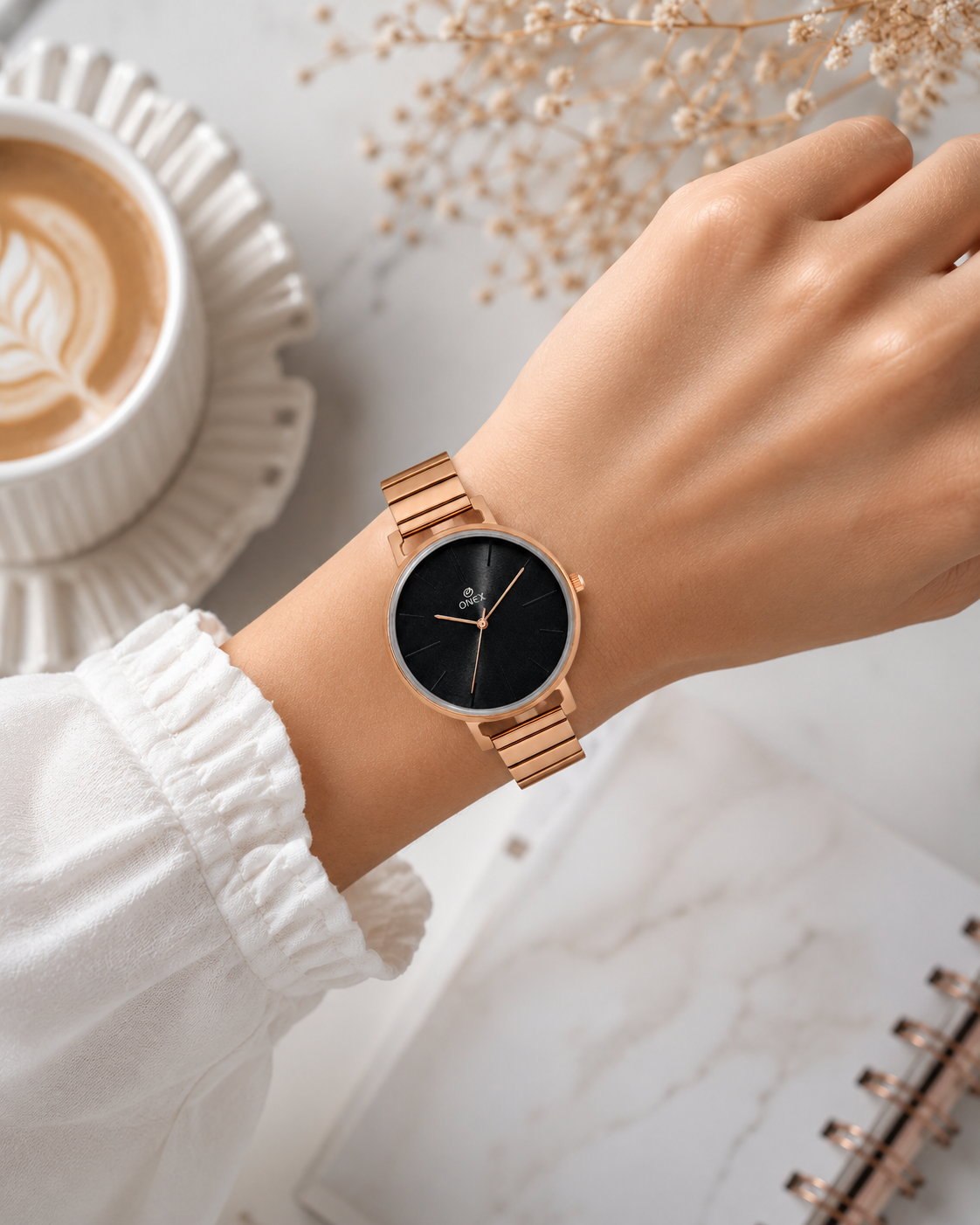 OneX Stylish Rose Gold Analog Watch for Women | Elegant Party & Daily Wear