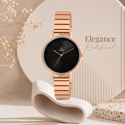 OneX Stylish Rose Gold Analog Watch for Women | Elegant Party & Daily Wear