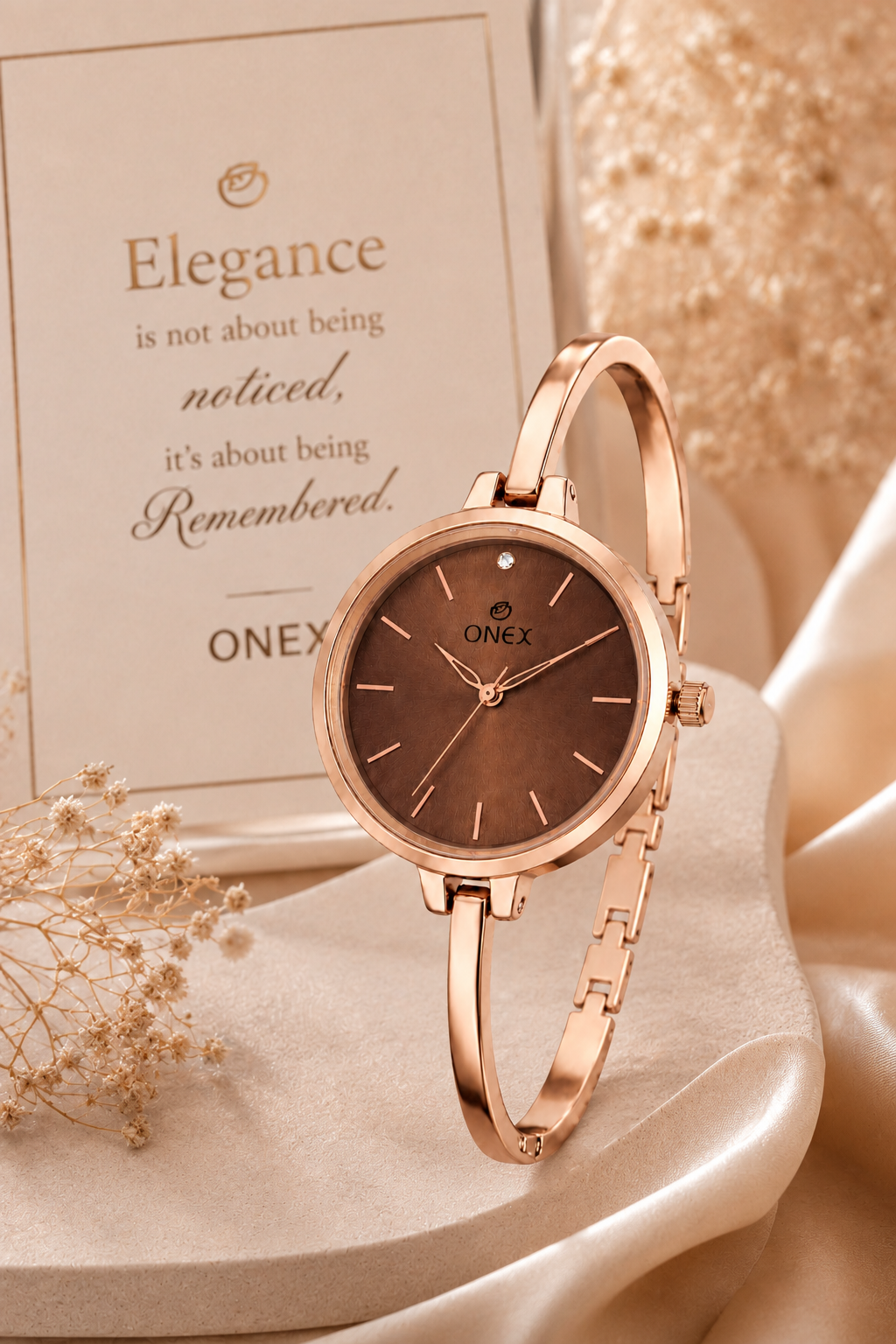 ONEX Women’s Brown Analog Watch | Minimal Slim Bracelet Watch for Girls & Women