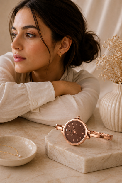ONEX Women’s Brown Analog Watch | Minimal Slim Bracelet Watch for Girls & Women