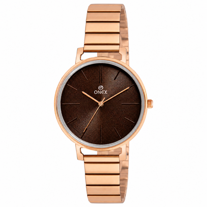 OneX Stylish Rose Gold Analog Watch for Women | Elegant Party & Daily Wear