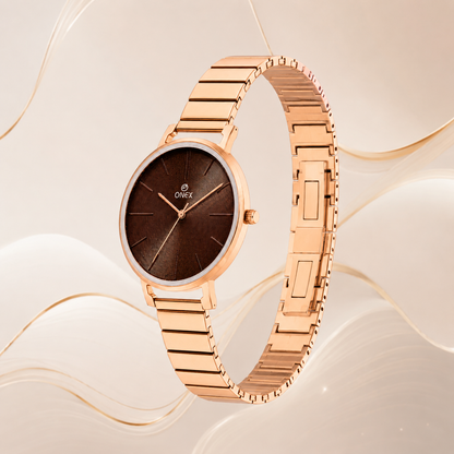 OneX Stylish Rose Gold Analog Watch for Women | Elegant Party & Daily Wear