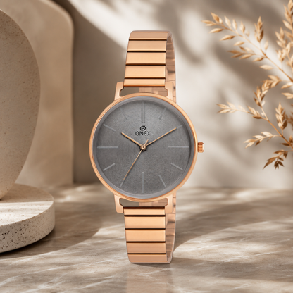 OneX Stylish Rose Gold Analog Watch for Women | Elegant Party & Daily Wear