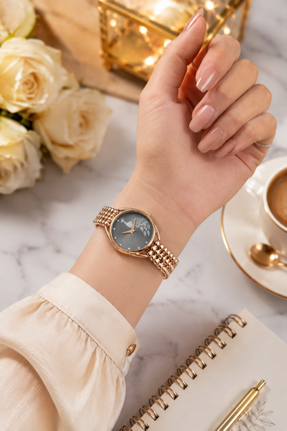 ONEX Elegant Rose Gold Bracelet Watch for Women | Stylish Grey Dial Analog Watch | Party & Daily Wear