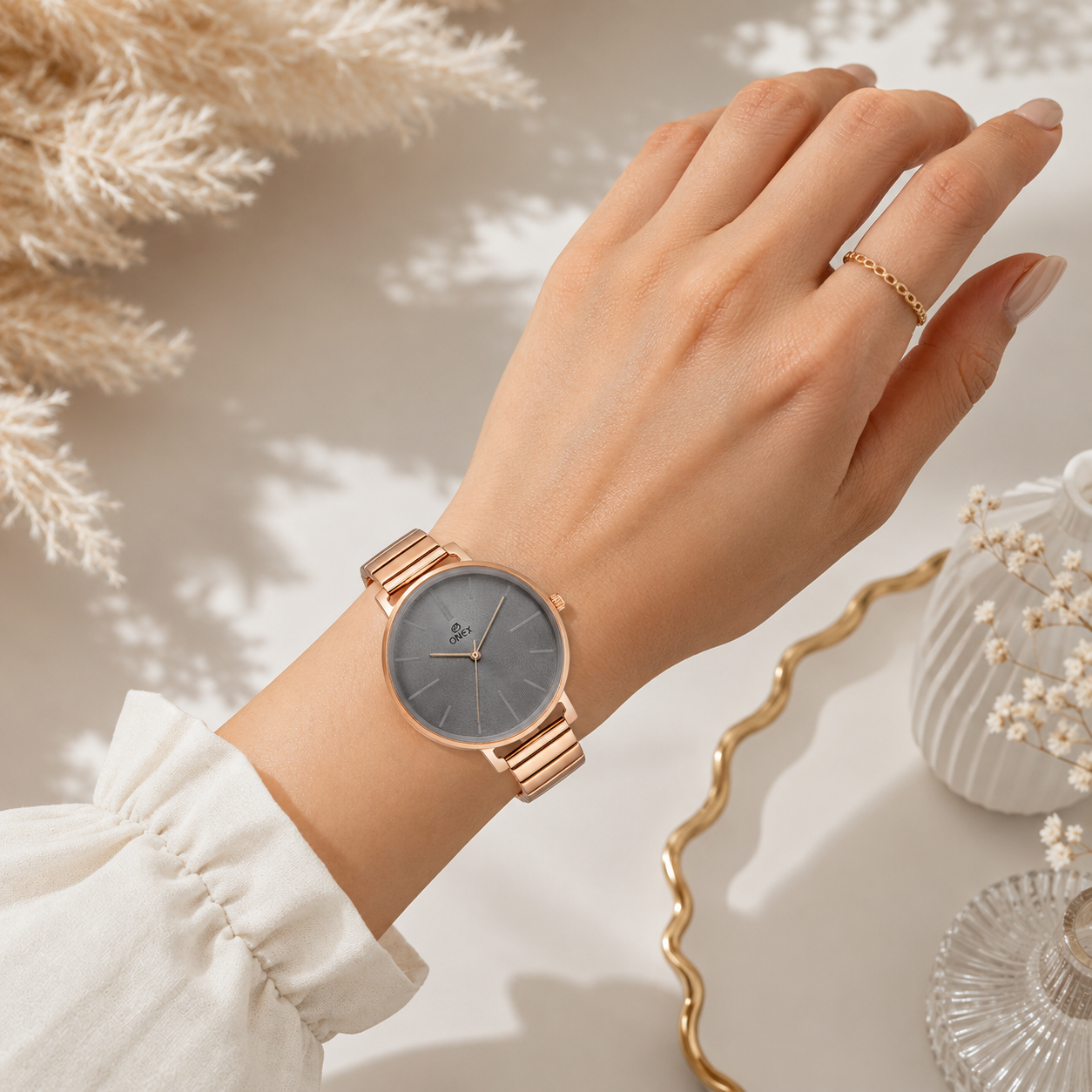 OneX Stylish Rose Gold Analog Watch for Women | Elegant Party & Daily Wear