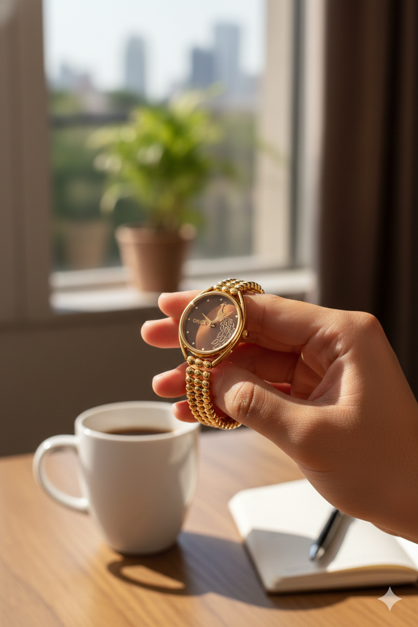 ONEX Elegant Rose Gold Bracelet Watch for Women | Stylish Brown Dial Analog Watch | Party & Daily Wear