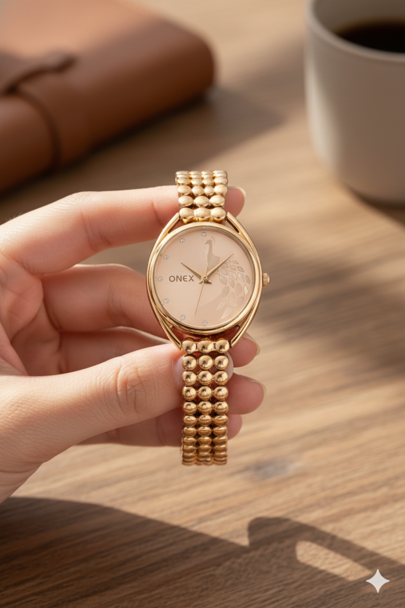 ONEX Elegant Rose Gold Bracelet Watch for Women | Stylish Rosegold Dial Analog Watch | Party & Daily Wear