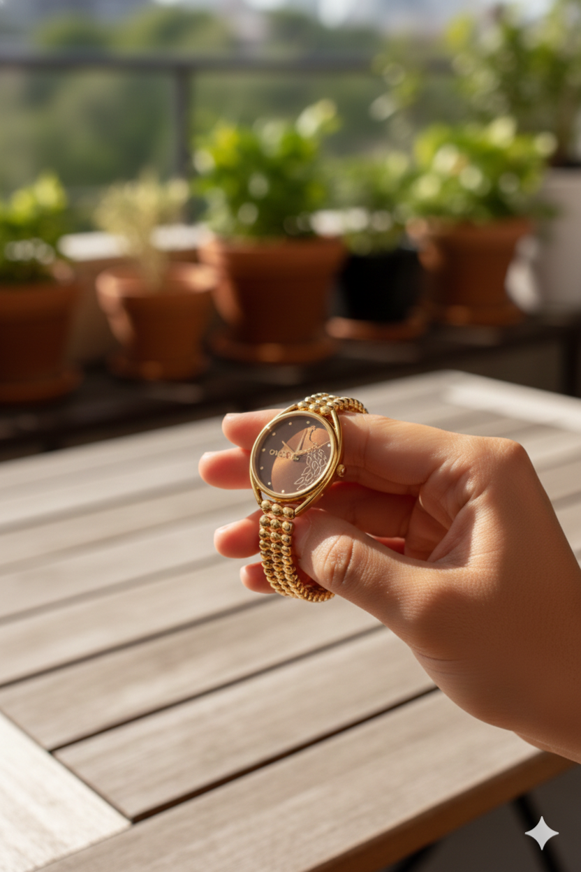 ONEX Elegant Rose Gold Bracelet Watch for Women | Stylish Brown Dial Analog Watch | Party & Daily Wear