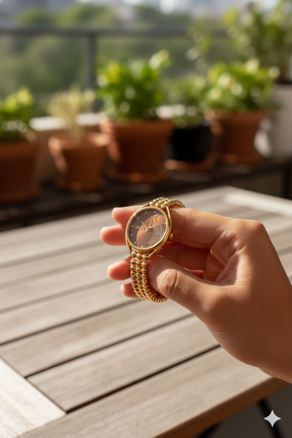 ONEX Elegant Rose Gold Bracelet Watch for Women | Stylish Brown Dial Analog Watch | Party & Daily Wear
