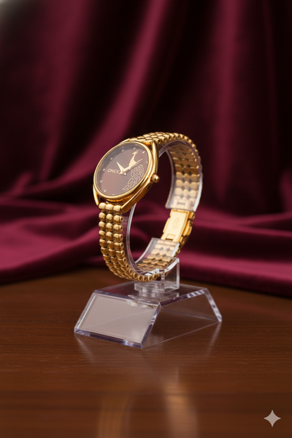 ONEX Elegant Rose Gold Bracelet Watch for Women | Stylish Brown Dial Analog Watch | Party & Daily Wear