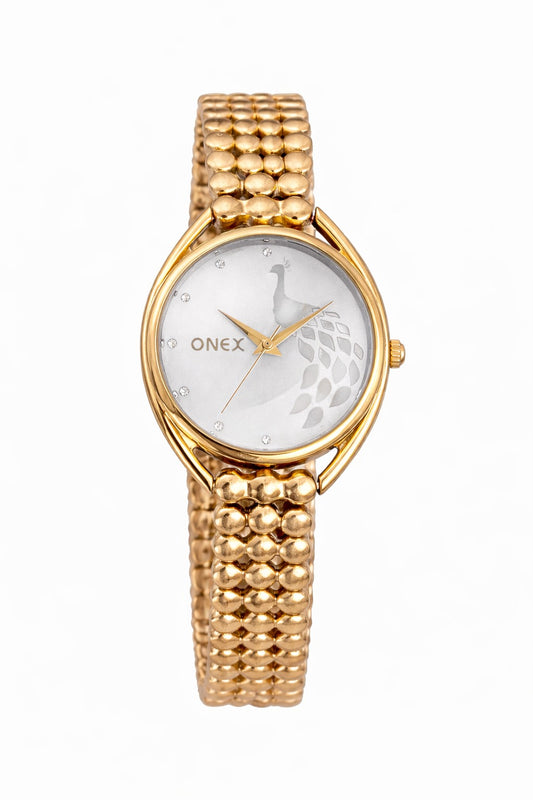 ONEX Elegant Rose Gold Bracelet Watch for Women | Stylish Silver Dial Analog Watch | Party & Daily Wear
