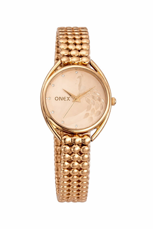 ONEX Elegant Rose Gold Bracelet Watch for Women | Stylish Rosegold Dial Analog Watch | Party & Daily Wear